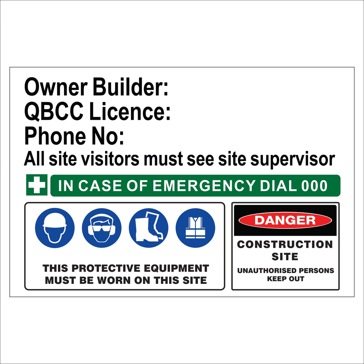 Owner Builder Sign - Custom Construction Notice