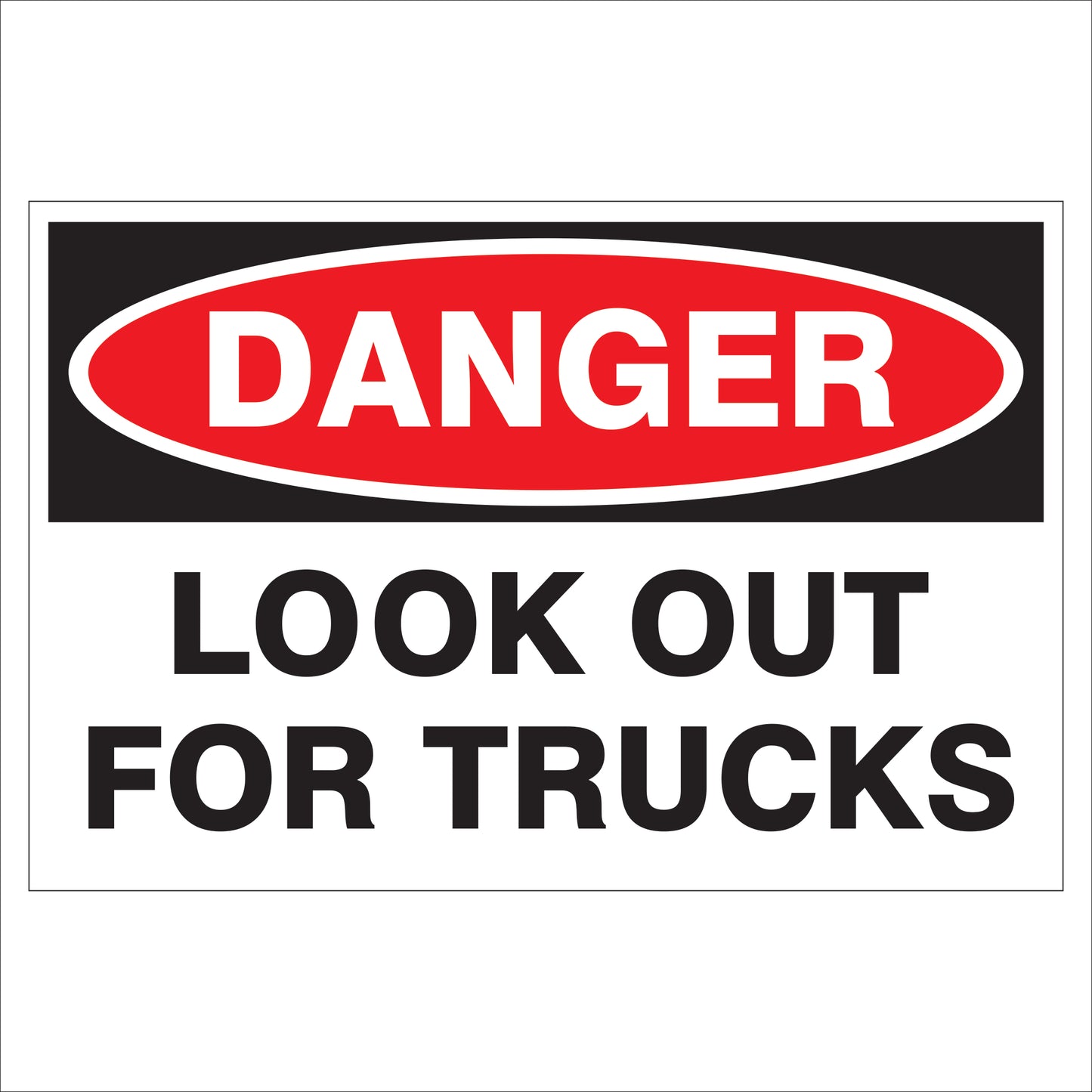 Danger Trucks Sign | High Visibility & Durable Warning Notice