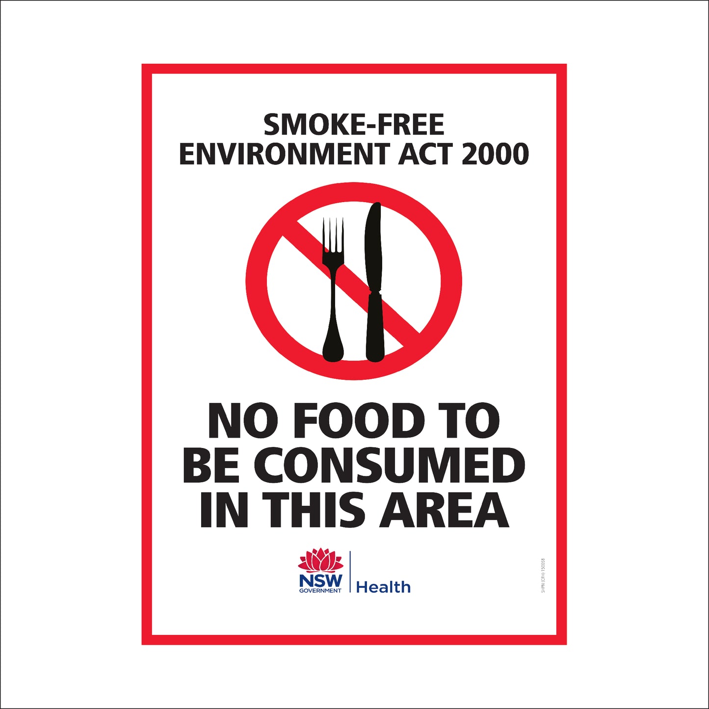 No Food to Be Consumed in This Area Sign | High Visibility & Durable Restriction Notice
