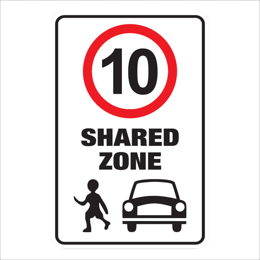 10KM Shared Zone Sign | High Visibility & Durable Traffic Regulation Notice