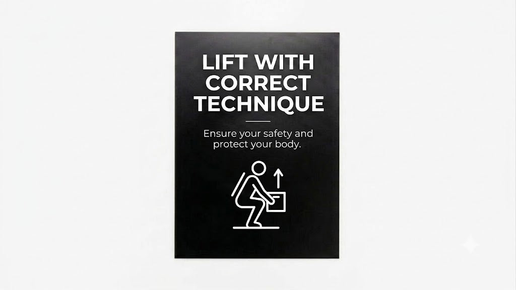 Lift with Correct Technique Sign