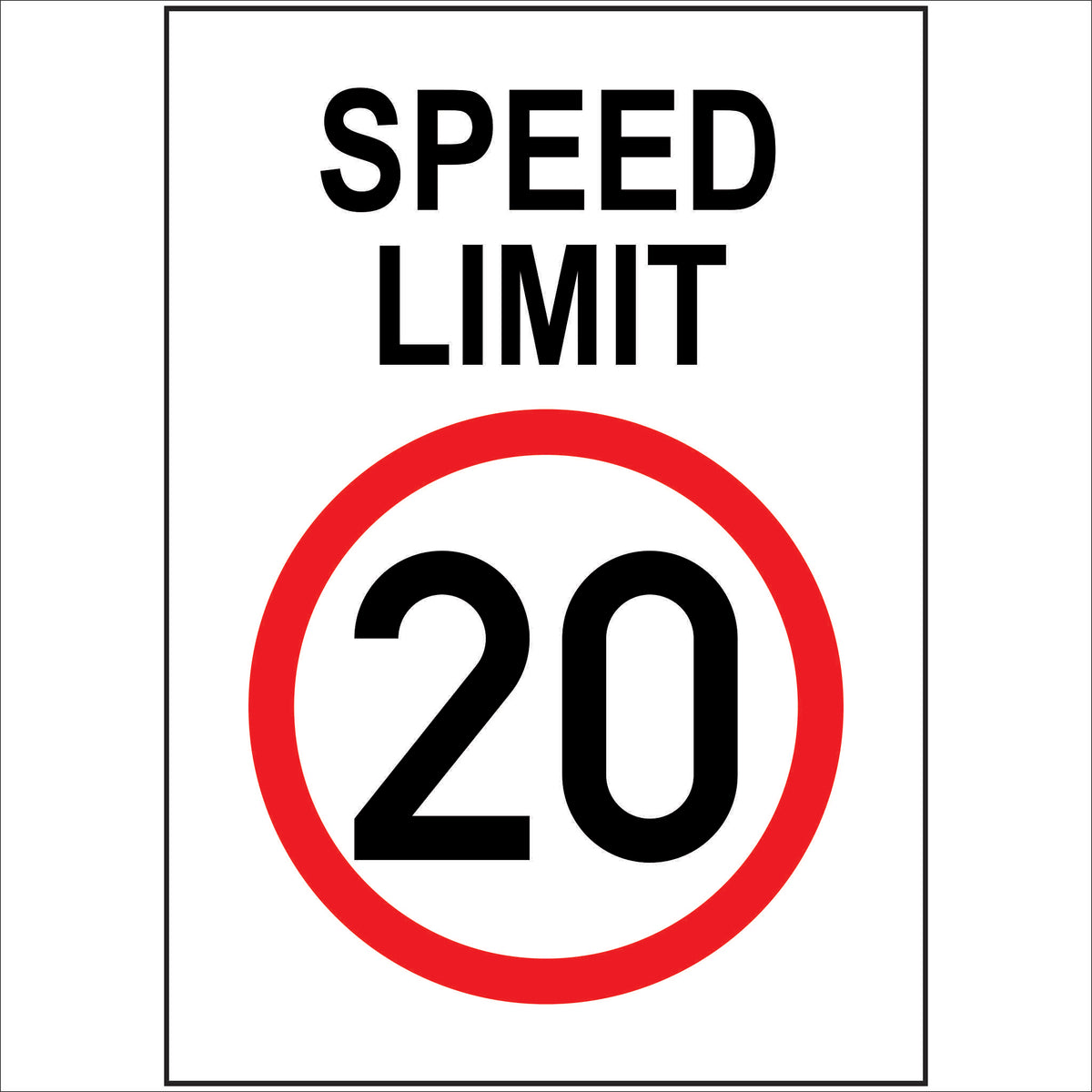20km Speed limit signs
