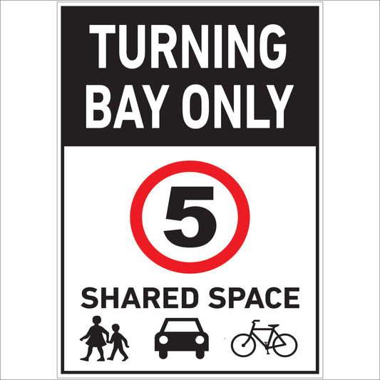 Speed limit signs 5km Shared zone