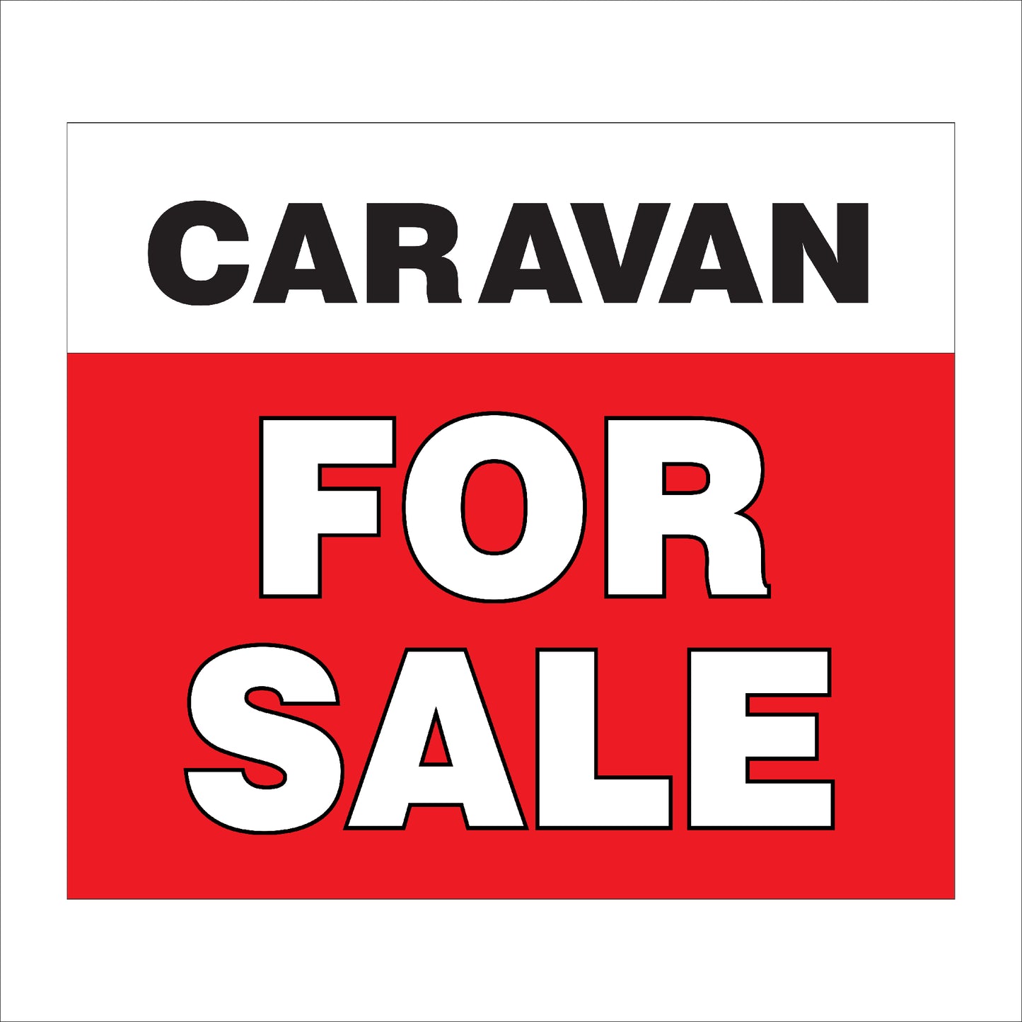 Caravan for Sale Sign | Clear & Durable Sales Notification