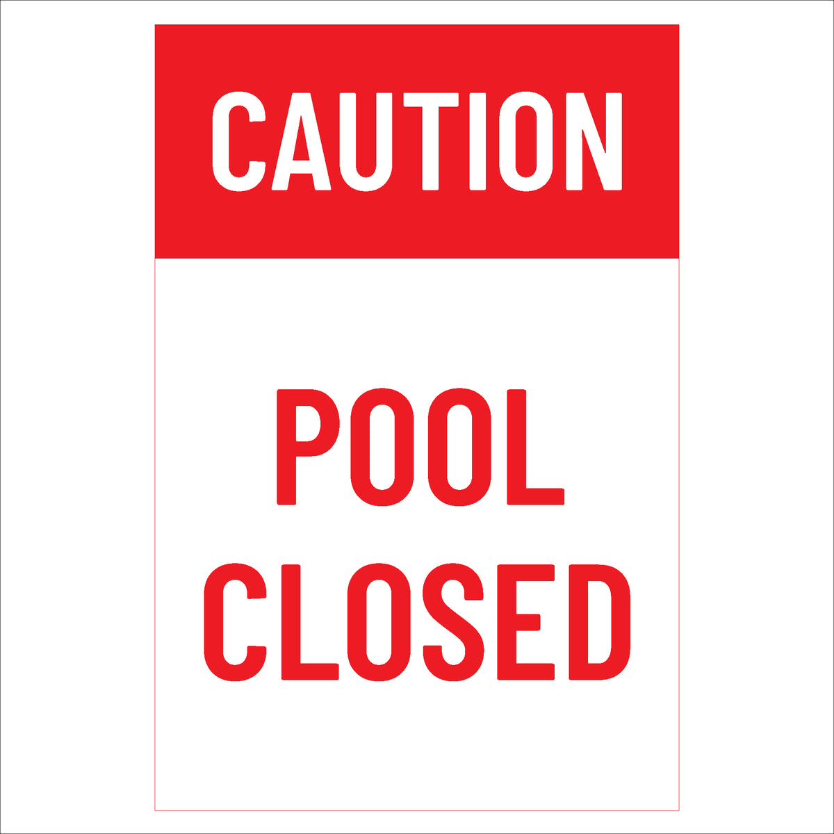 Pool Closure Warning Sign Caution Pool Closed Sign | High Visibility & Durable Safety Notice ...