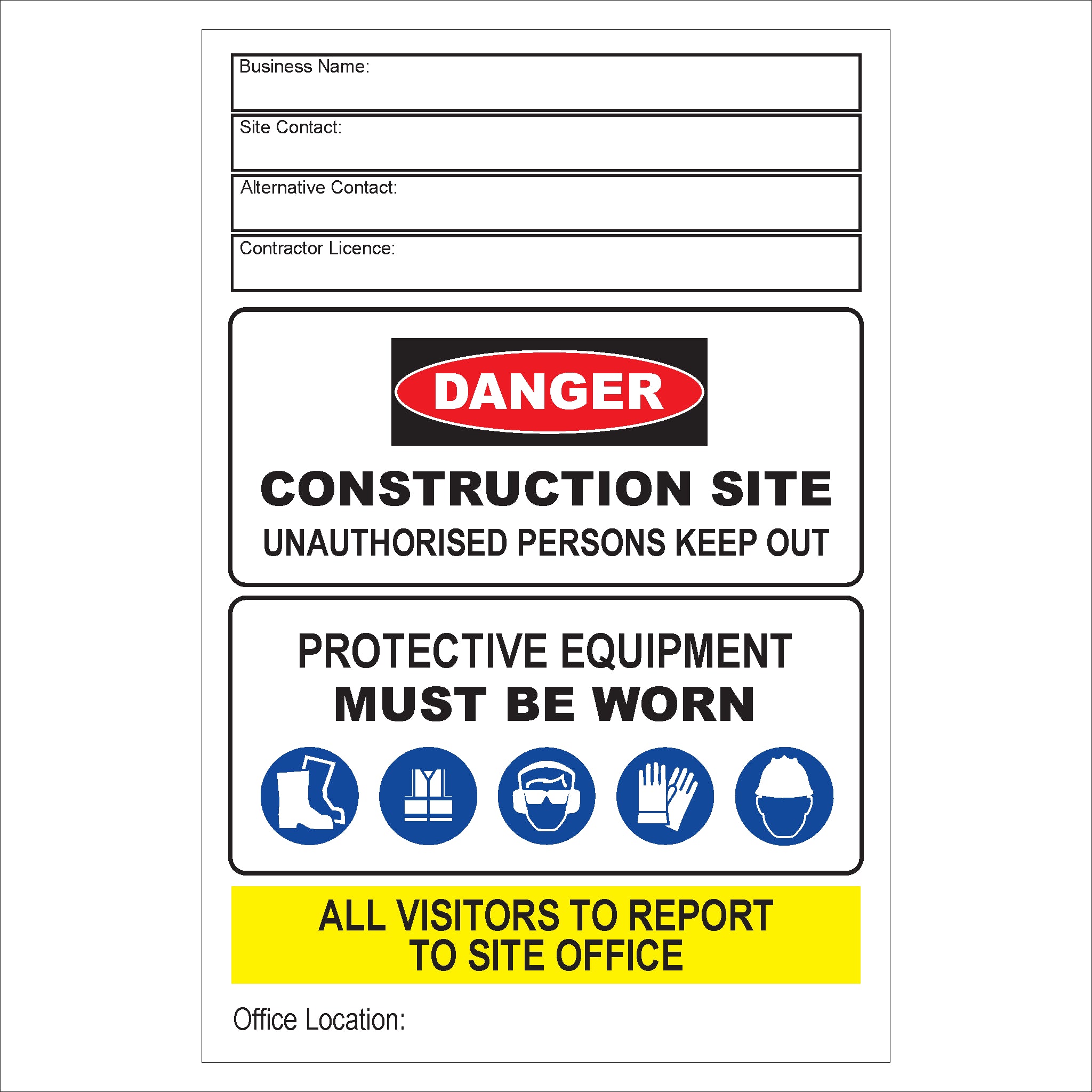 Basic Construction Sign | Durable & Easy-to-Read Safety Signage – Sign ...