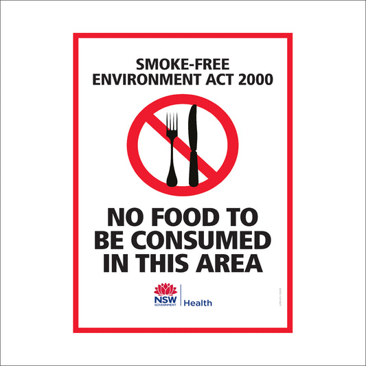 No Food to Be Consumed in This Area Sign | High Visibility & Durable Restriction Notice